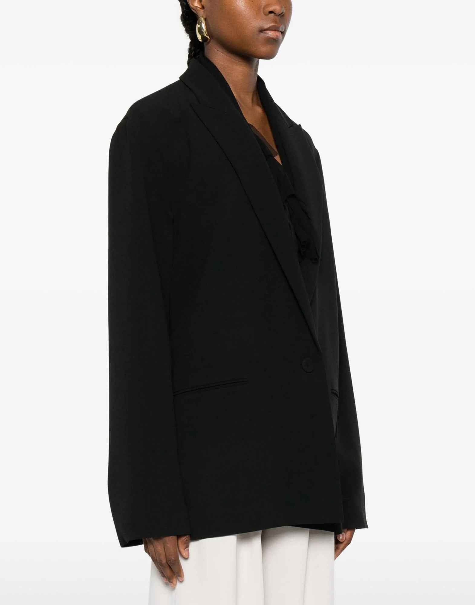 ALBERTA FERRETTI Giacca Monopetto in Cady Nero