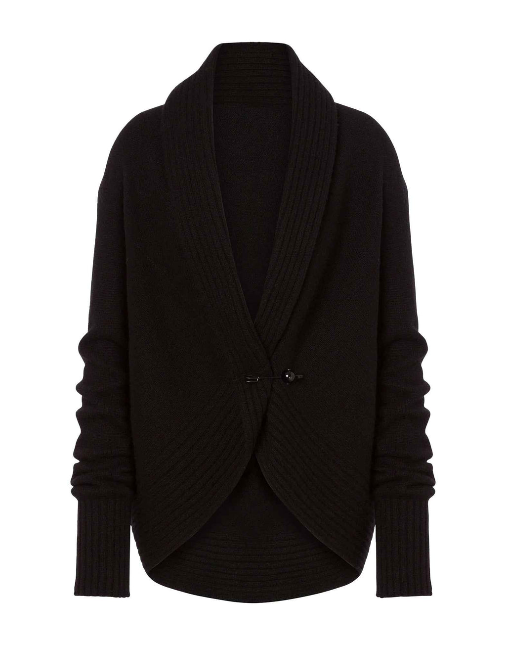 ALBERTA FERRETTI Cardigan in Lana Merino, Cashmere e Seta con Spilla Nero
