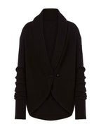 ALBERTA FERRETTI Cardigan in Lana Merino, Cashmere e Seta con Spilla Nero