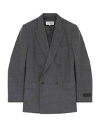 MM6 MAISON MARGIELA Giacca Doppiopetto in Lana Vergine Oversize Grigia