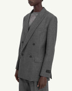 MM6 MAISON MARGIELA Giacca Doppiopetto in Lana Vergine Oversize Grigia