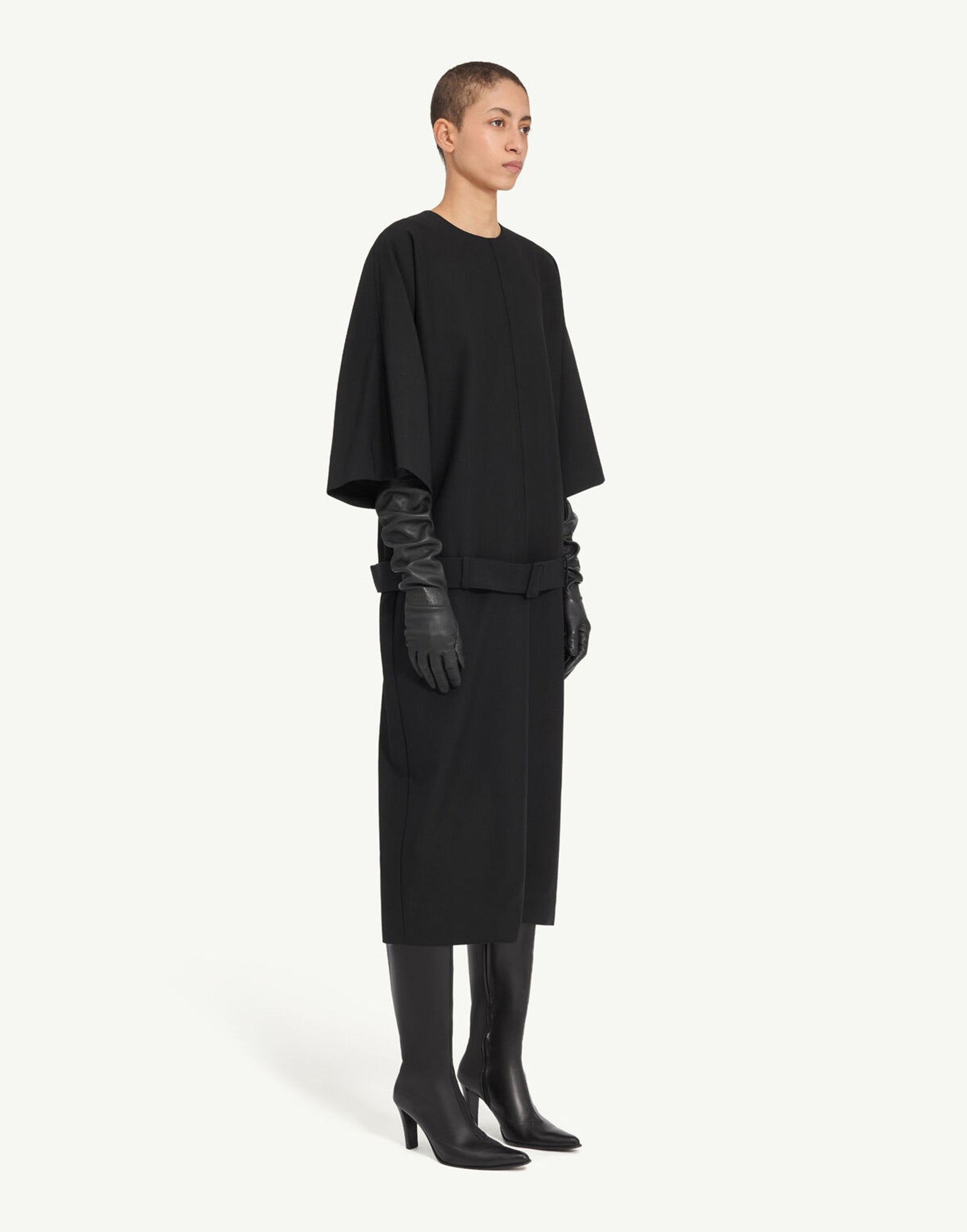 MM6 MAISON MARGIELA Abito Midi in Lana Nero