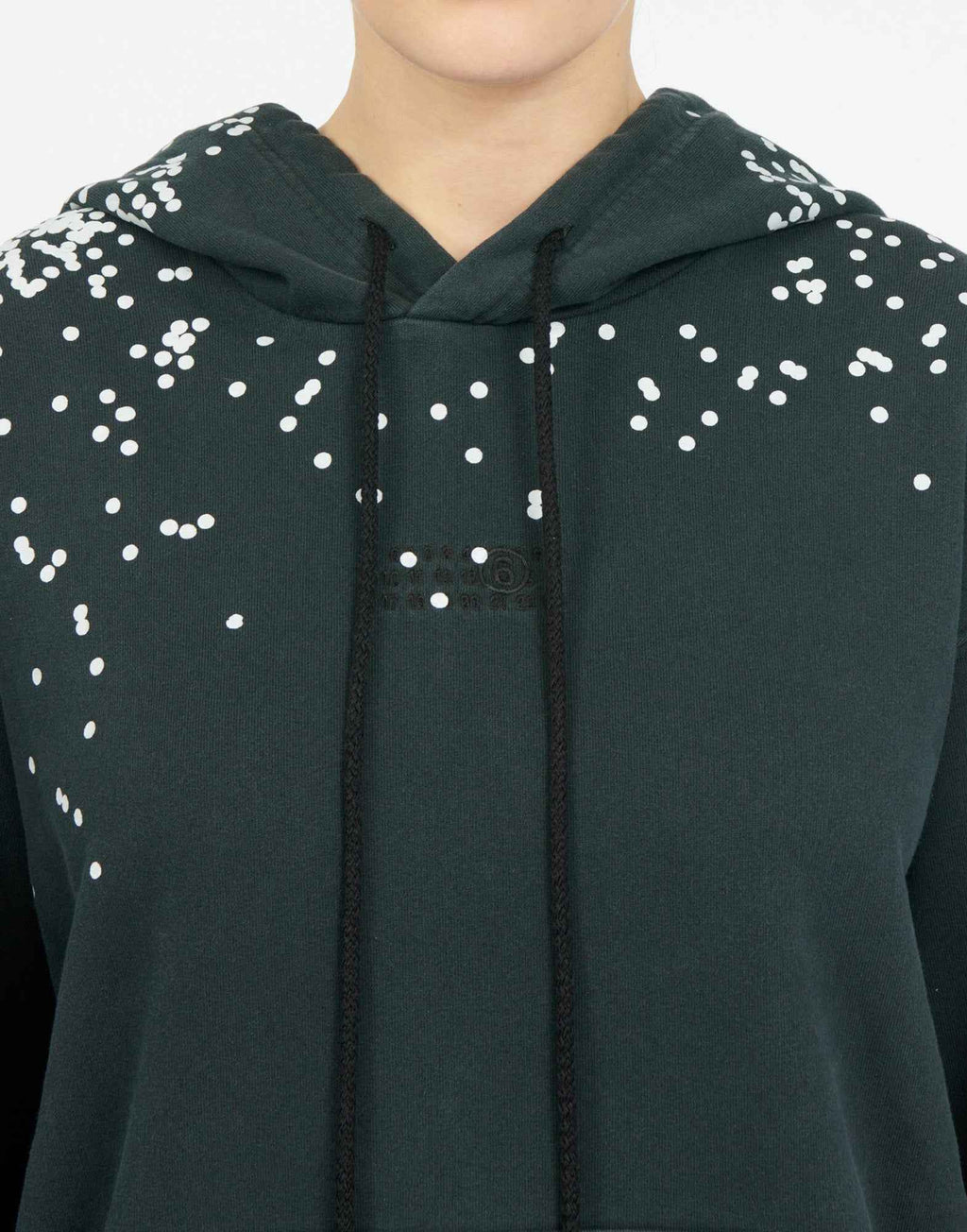 MM6 MAISON MARGIELA Felpa con Cappuccio in Jersey Non Spazzolato con Pois