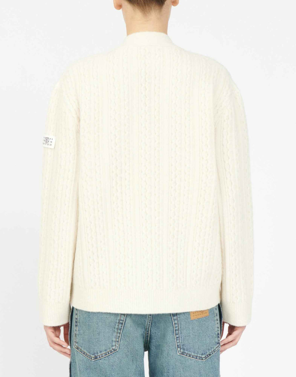 MM6 MAISON MARGIELA Cardigan a Treccia Off White