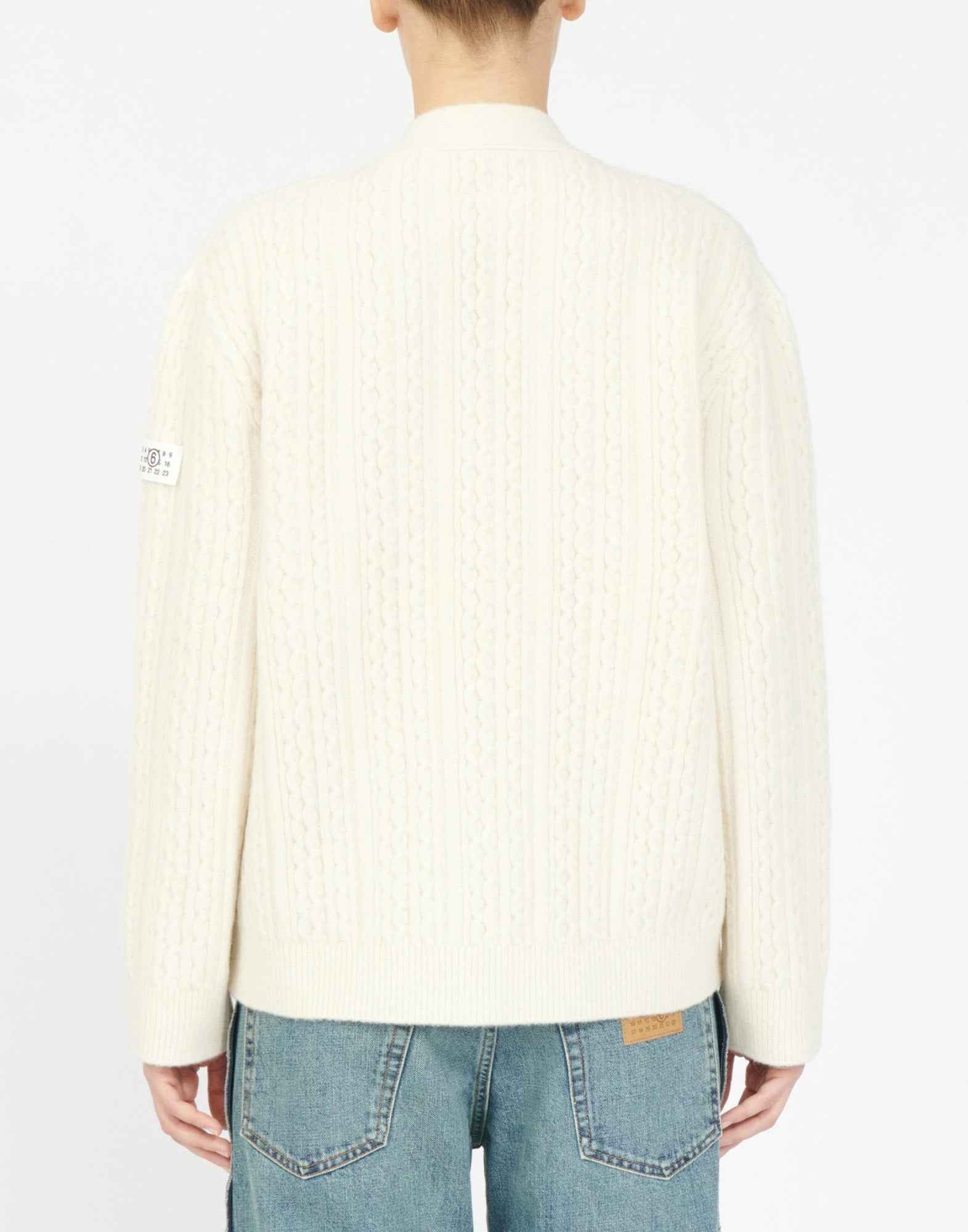 MM6 MAISON MARGIELA Cardigan a Treccia Off White