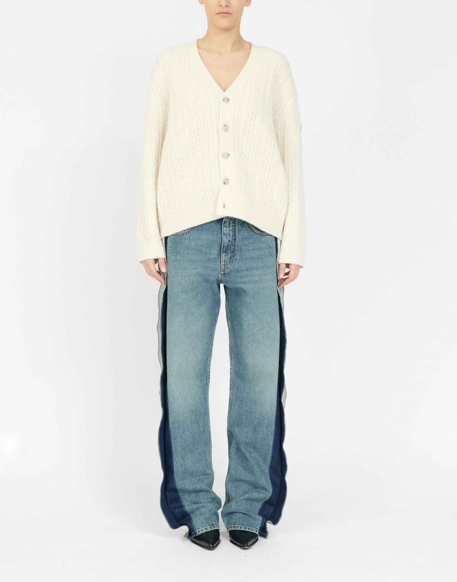 MM6 MAISON MARGIELA Cardigan a Treccia Off White