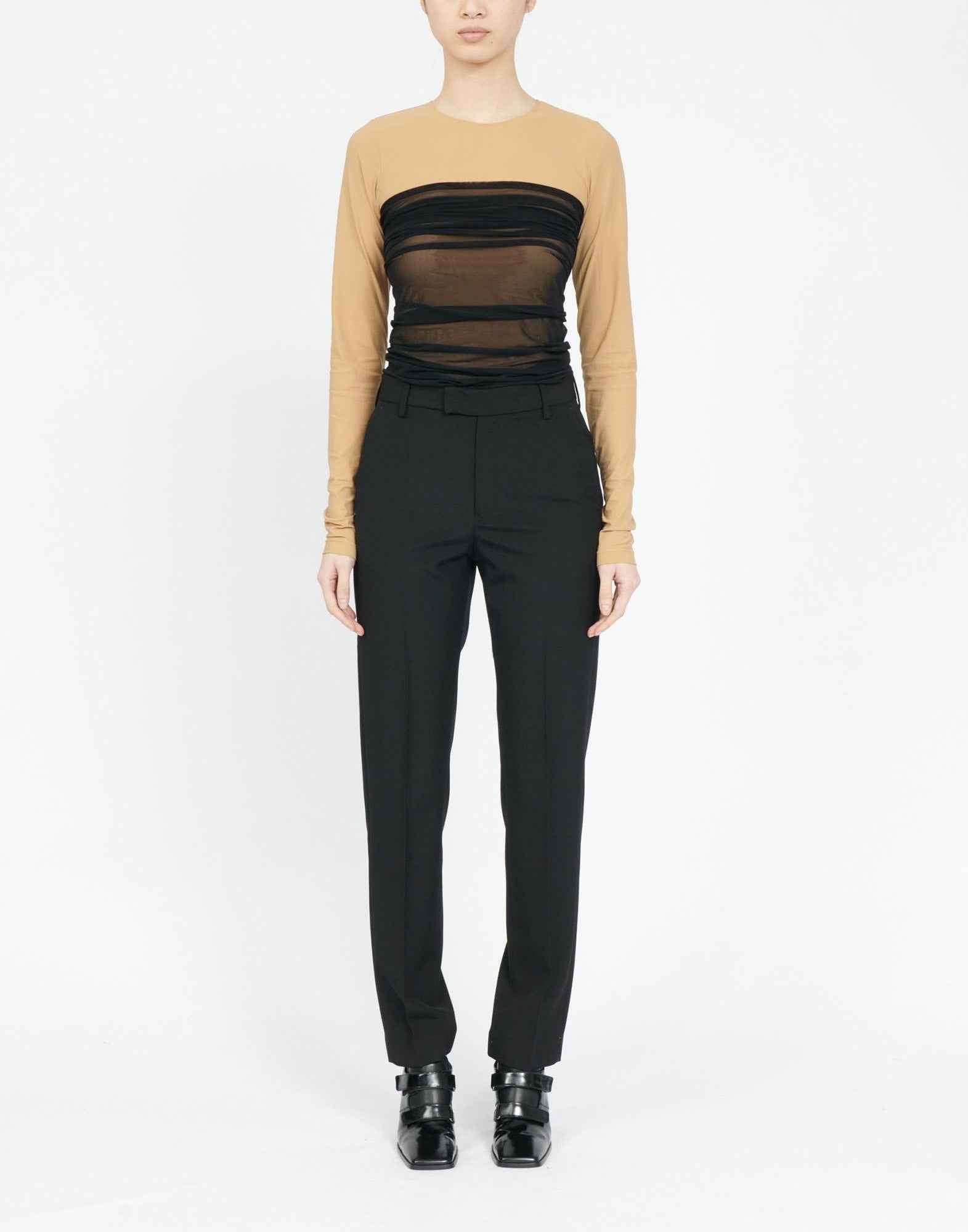MM6 MAISON MARGIELA Pantaloni in Light Wool Blend con Gonna in Tulle Regolabile