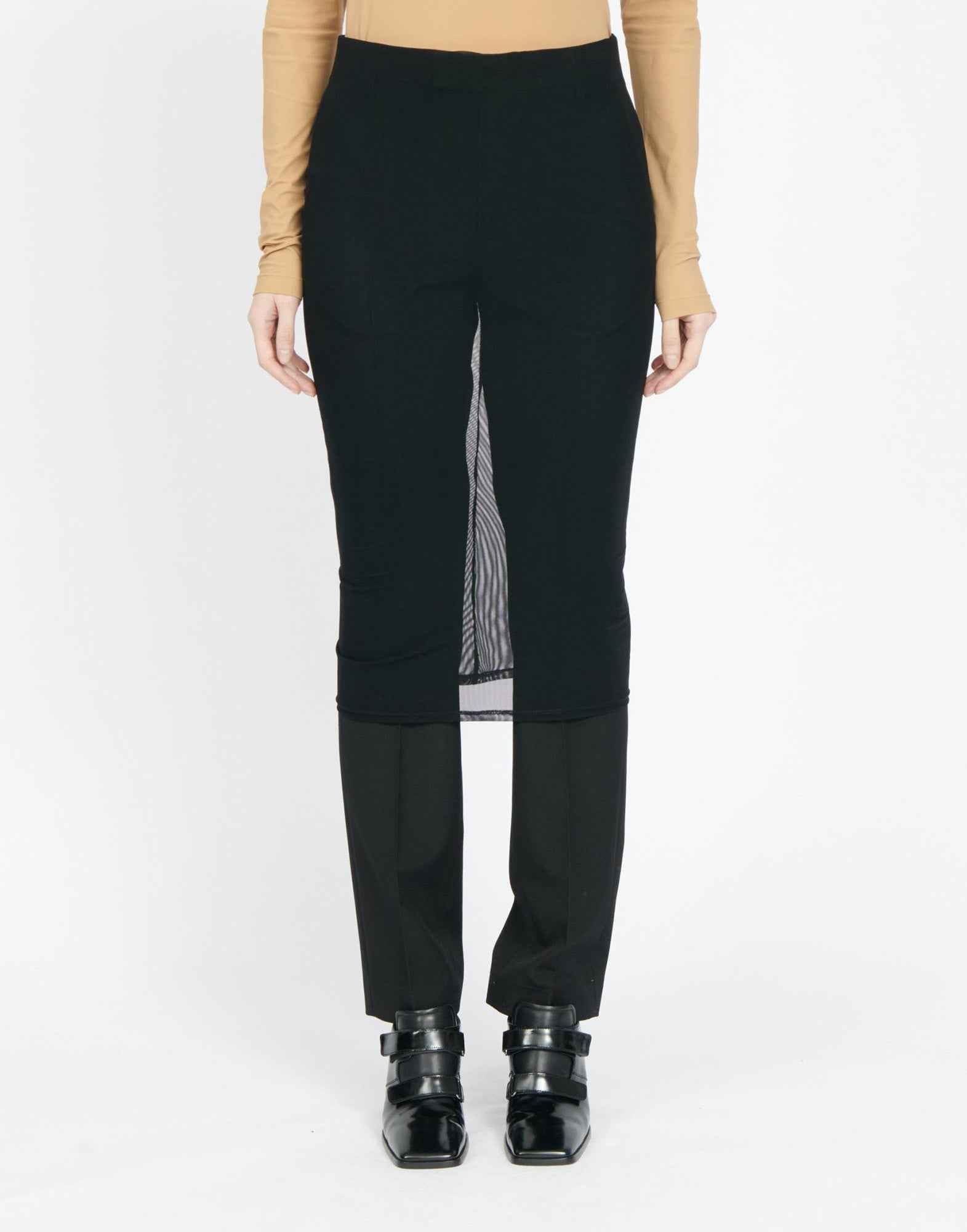 MM6 MAISON MARGIELA Pantaloni in Light Wool Blend con Gonna in Tulle Regolabile