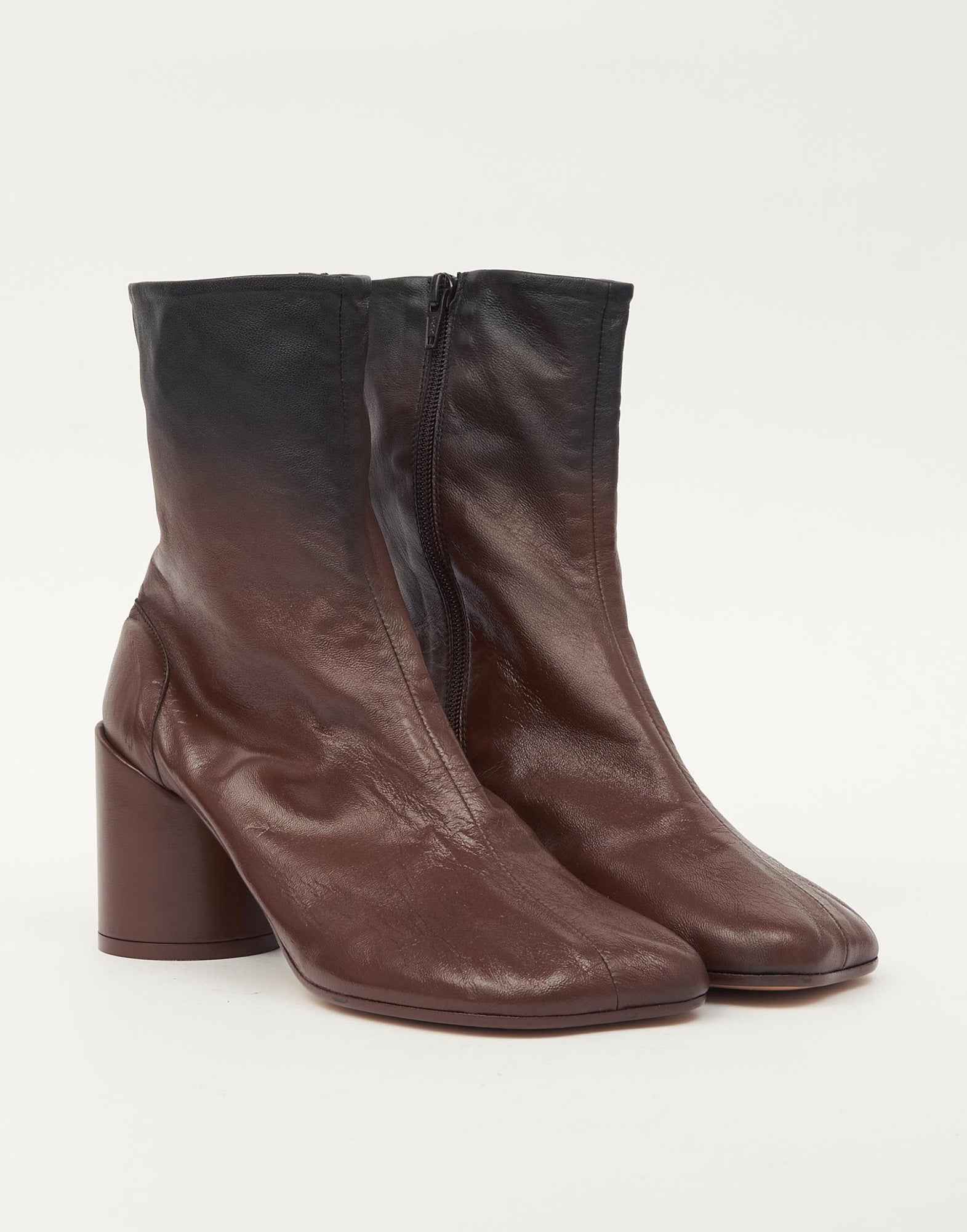 MM6 MAISON MARGIELA Stivaletti Anatomici in Nappa Guanto Black/Sable