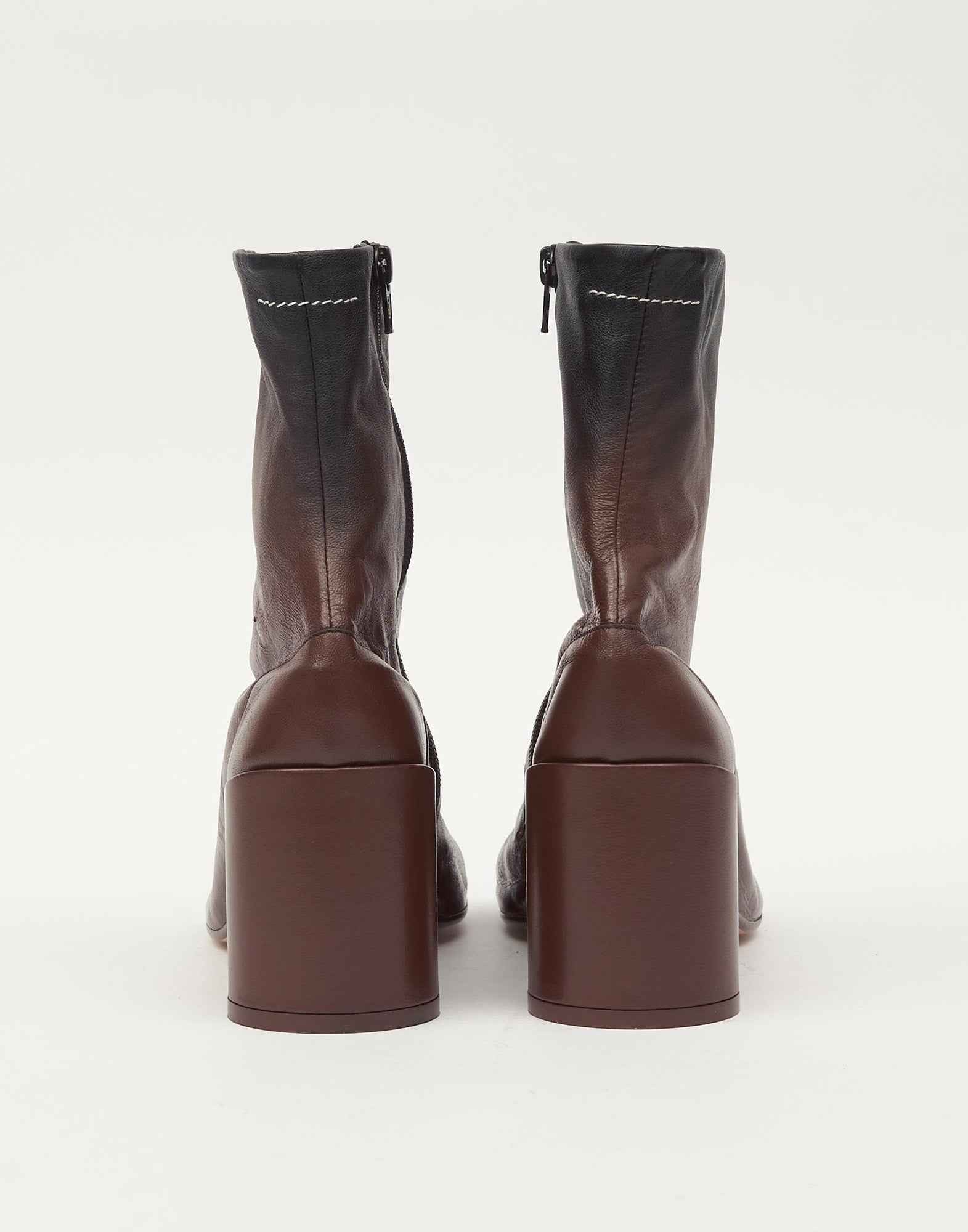 MM6 MAISON MARGIELA Stivaletti Anatomici in Nappa Guanto Black/Sable