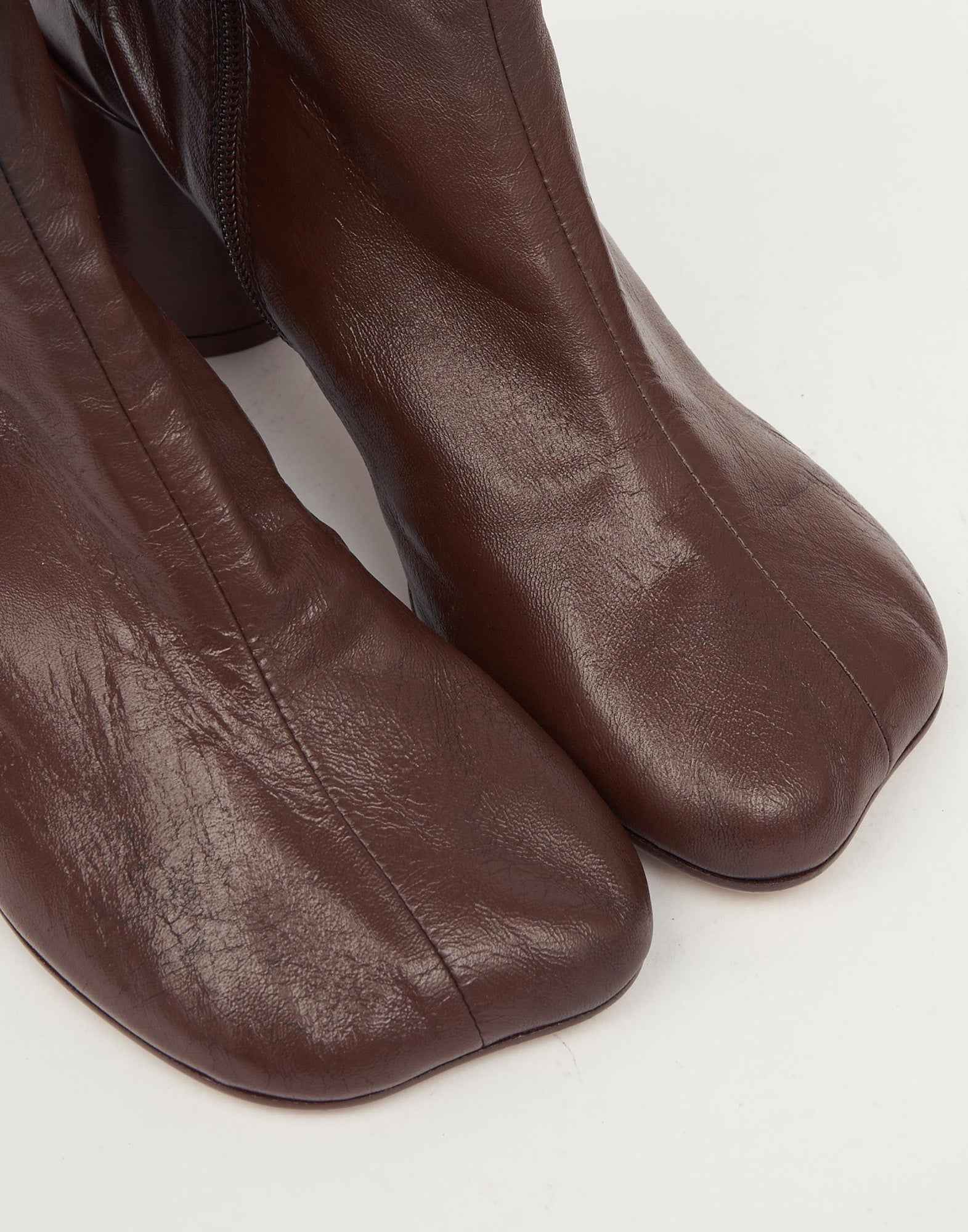 MM6 MAISON MARGIELA Stivaletti Anatomici in Nappa Guanto Black/Sable