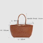 Lou - Borsa Tote in Vera Pelle Colore Caramello