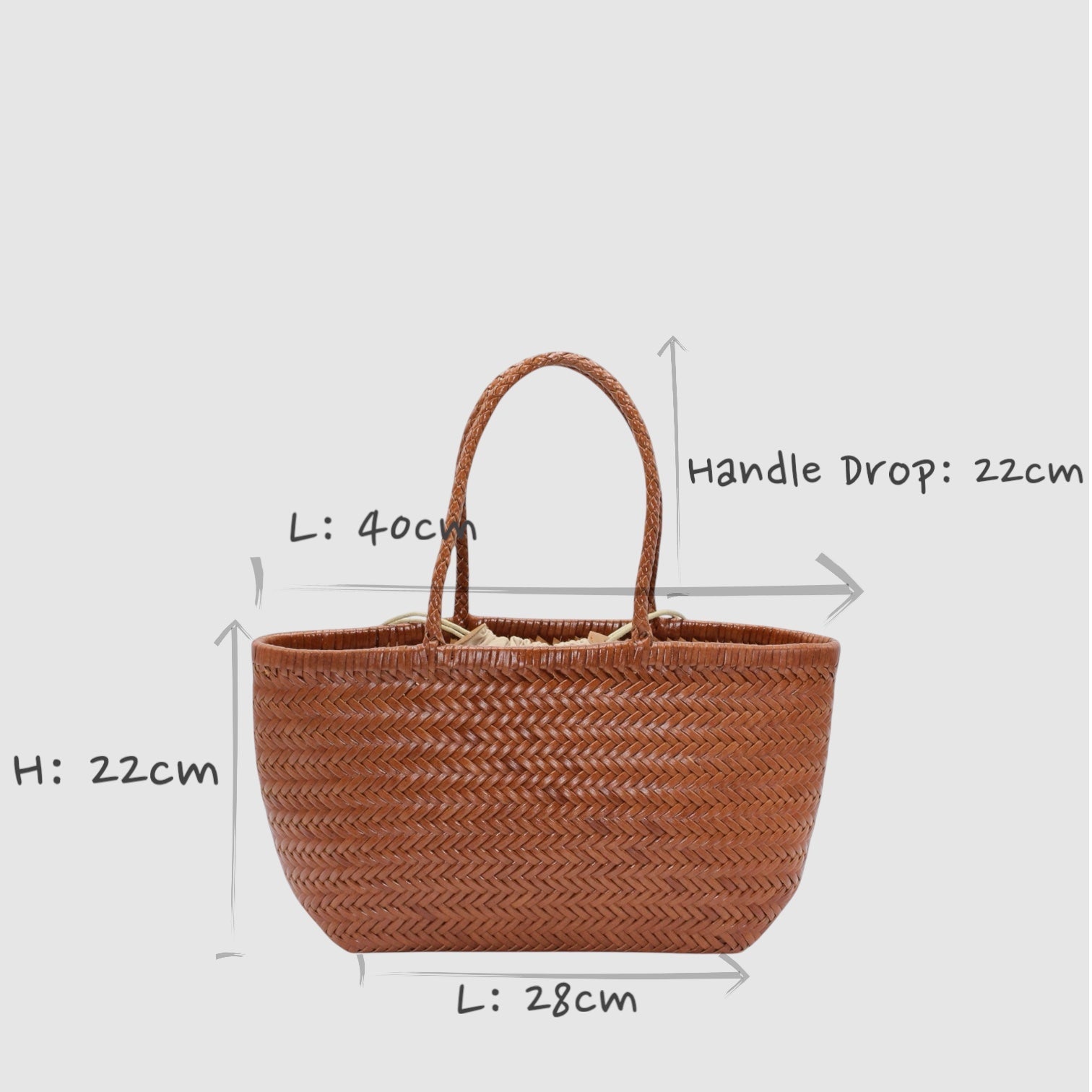 Lou - Borsa Tote in Vera Pelle Colore Caramello