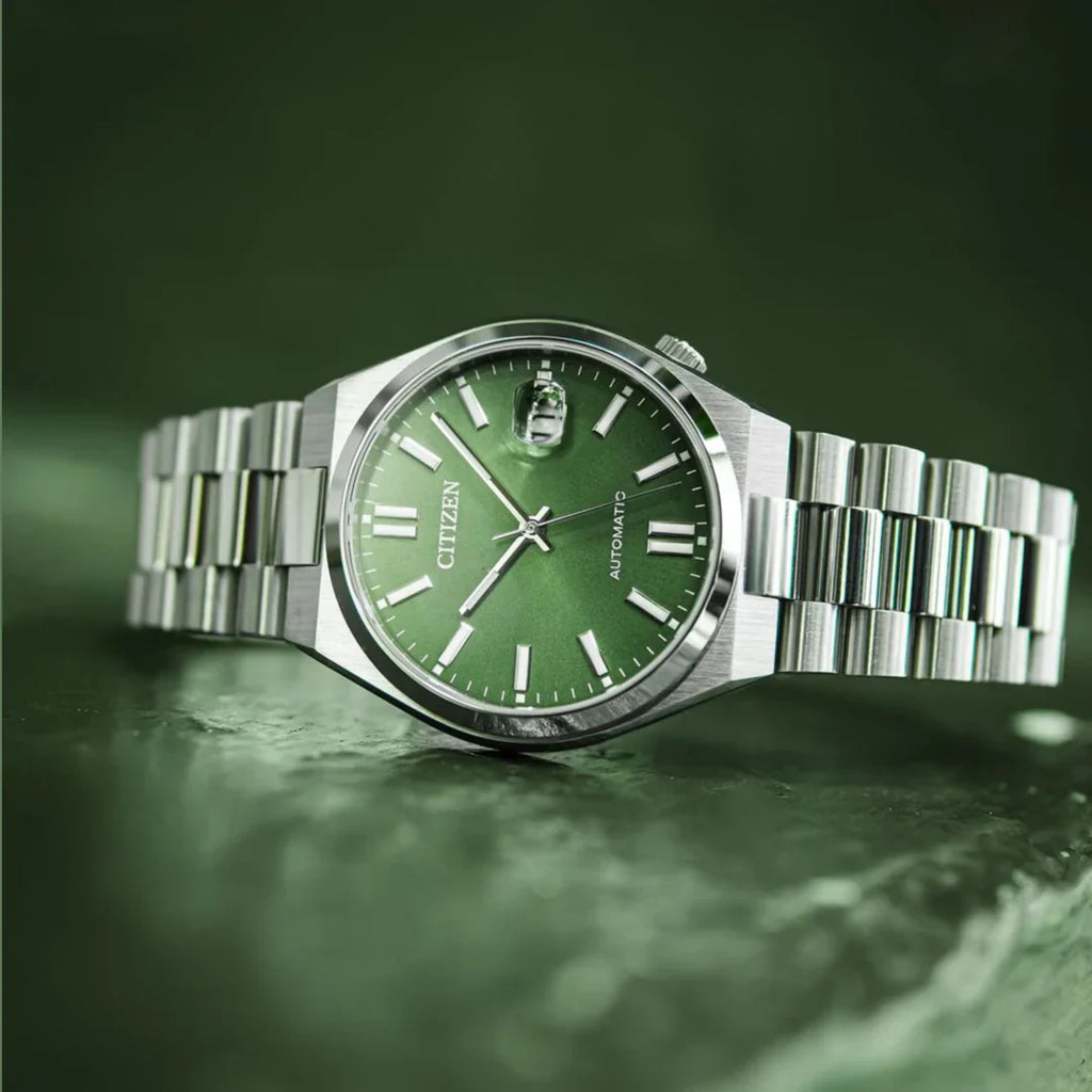 Citizen TSUYOSA Automatic 8210 Peaceful Green Dial – Men's Stainless Steel Mechanical Watch – Ref. NJ0158-89Z