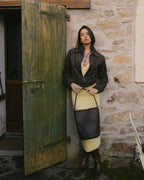 Esmée - Handmade Woven Bucket Shoulder Tote Bag Coffee