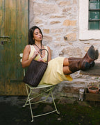 Esmée - Handmade Woven Bucket Shoulder Tote Bag Coffee