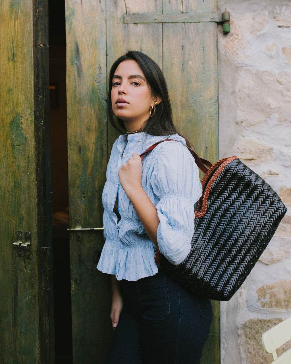 Léafa - Handwoven Artisan Shoulder Bag Brown & Black