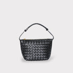 Genuine Leather Woven Style Boxed Pouch Bag