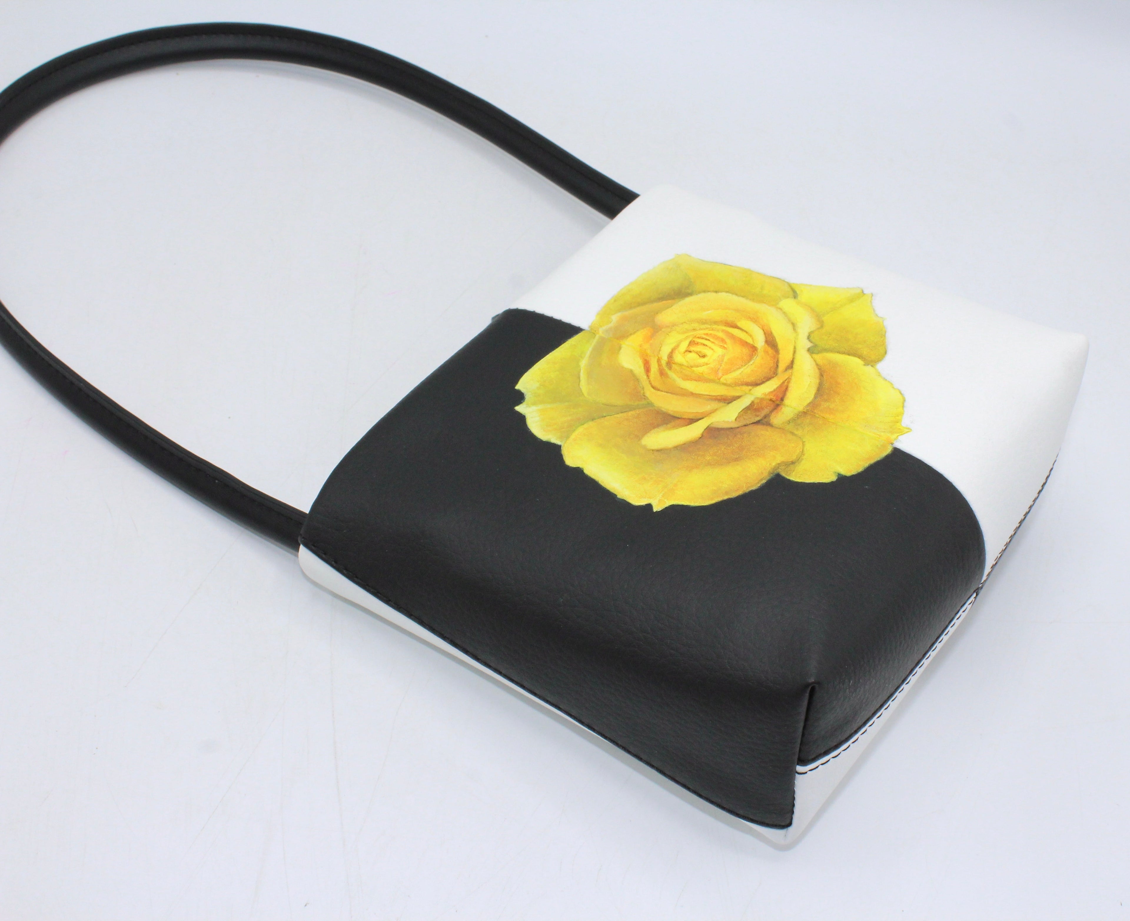 Aria - Sustainable Apple Skin Leather Hand Painted Rose Bag