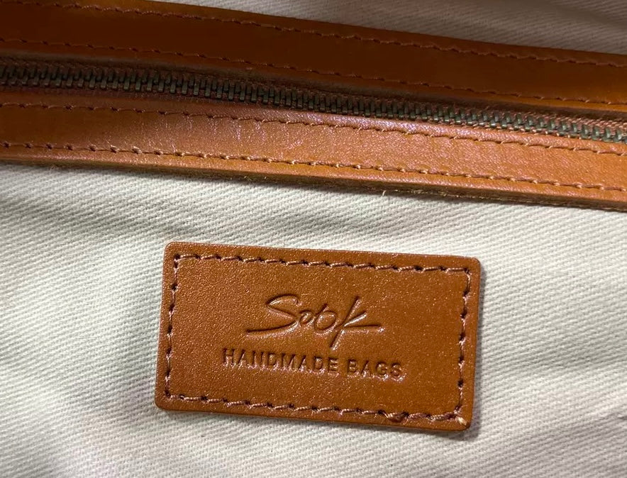 Celia-Handmade Woven Top Grain Leather Bag Caramel Color