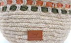 Zola - Handmade Natural Raffia Tote Bag Pastel Green and Amber