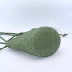 Carmel - Hand Woven Top Grain Leather Bucket Bag Rose Mary