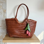 Tulip - Handmade Grain Leather Bag Charm