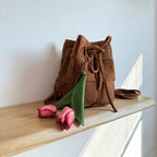 Tulip - Handmade Grain Leather Bag Charm