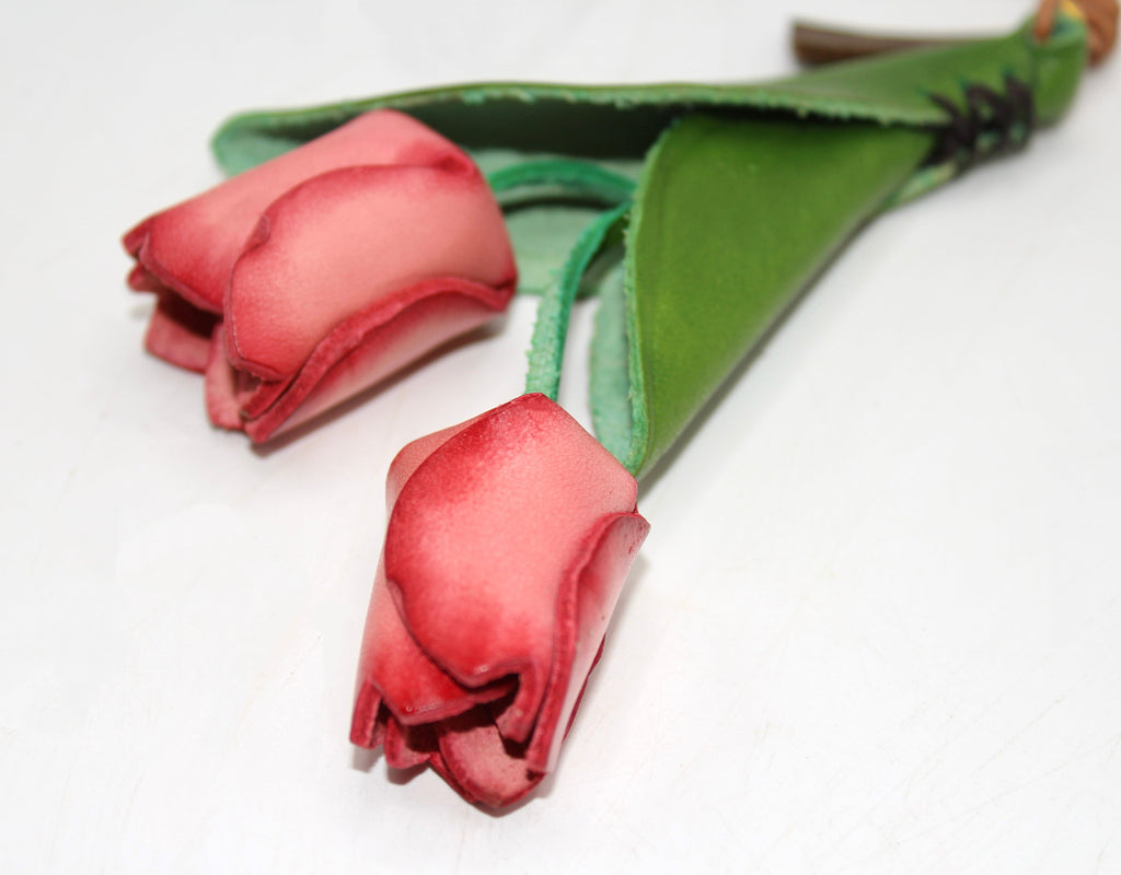 Tulip - Handmade Grain Leather Bag Charm
