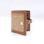 Lumi - Handwoven Leather Short Wallet Brown & Taupe