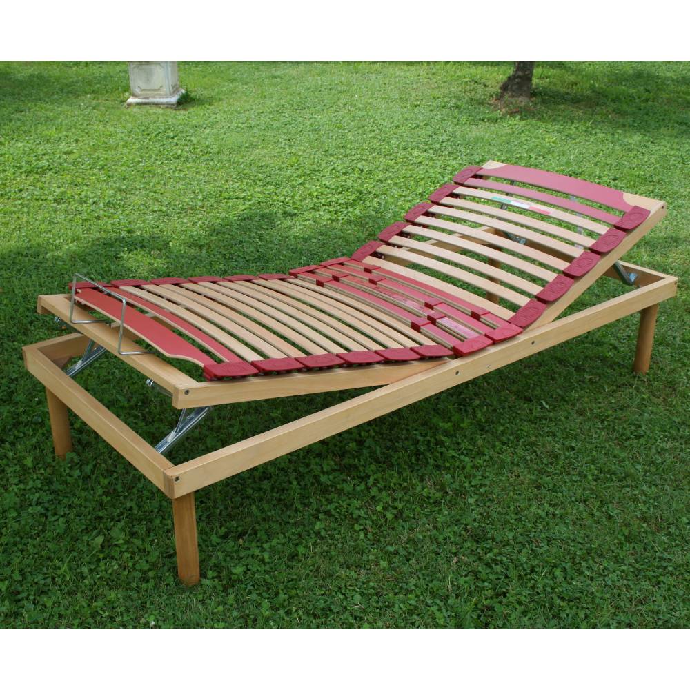 Bed frame for all types of wooden slatted mattresses with manual head and foot lift - Venere M