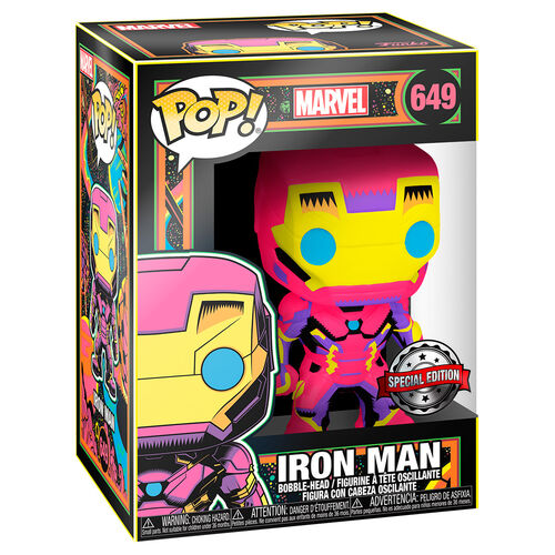 Funko Pop! Marvel - (649) Iron Man Black Light Special Edition 9cm Vinyl Figure