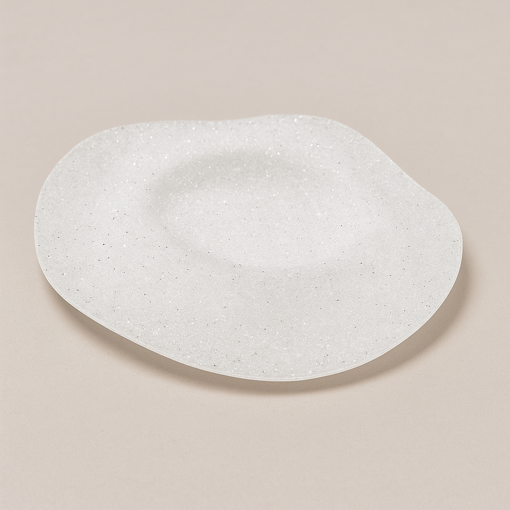 Ilary Queen Centrotavola Vetro Bianco Granito Ø 47 cm