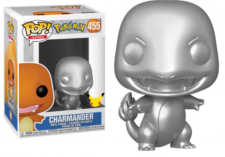 Funko Pop Pokemon 455 - Charmander Silver Metallic Vinyl Action Figure Statuetta