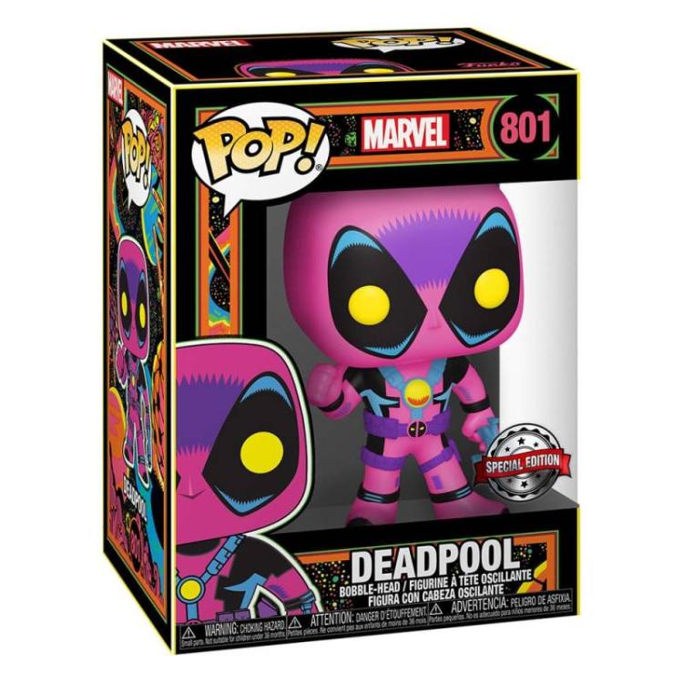 Funko Pop! Marvel Studios Blacklight (801) Deadpool Vinyl Figure 9cm