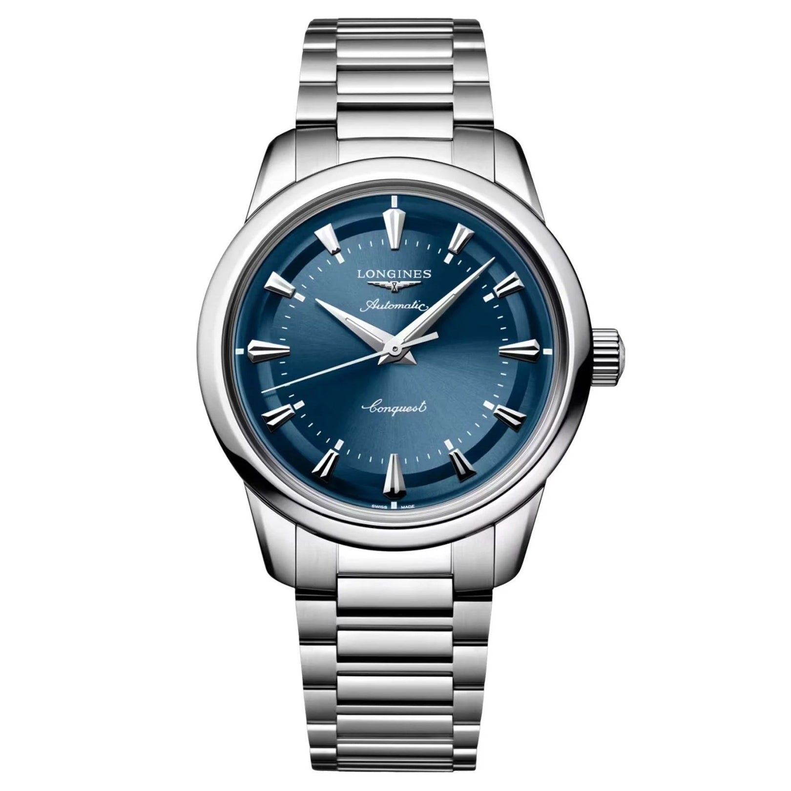Longines orologio Conquest Heritage 38mm blu automatico acciaio L1.649.4.92.6