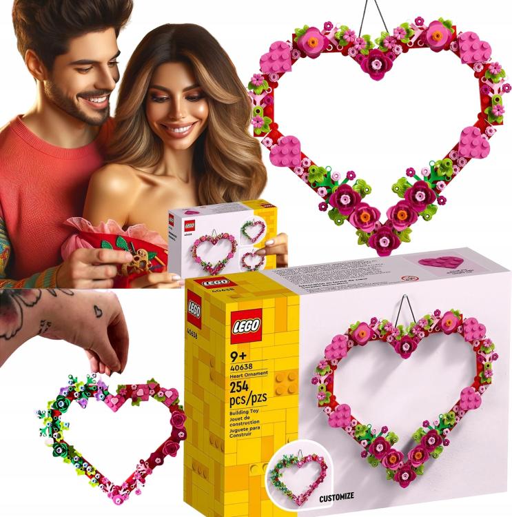 Lego - Ornamental Heart Flowers 40638 Home Decoration Building 20Cm