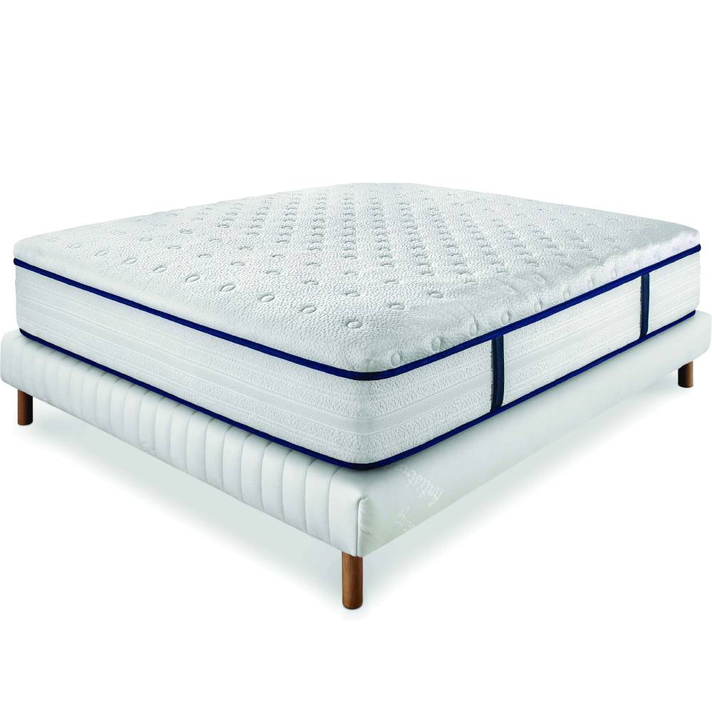 King-size pocket spring mattress plus removable memory foam topper H35 cm - GIOVE