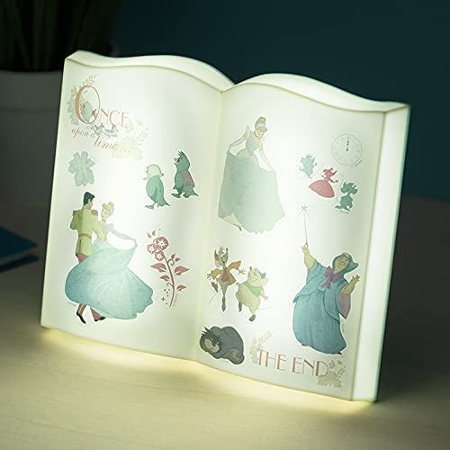 Paladone Disney Cinderella Book Lamp With Stickers Logo Book Table Lamp