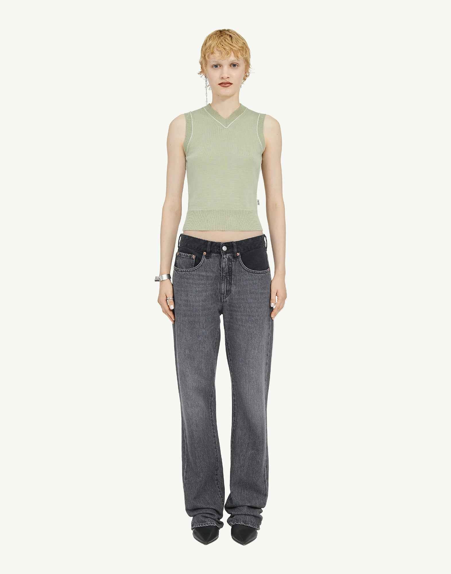 MM6 MAISON MARGIELA Pantaloni 5 Tasche in Denim Bicolore