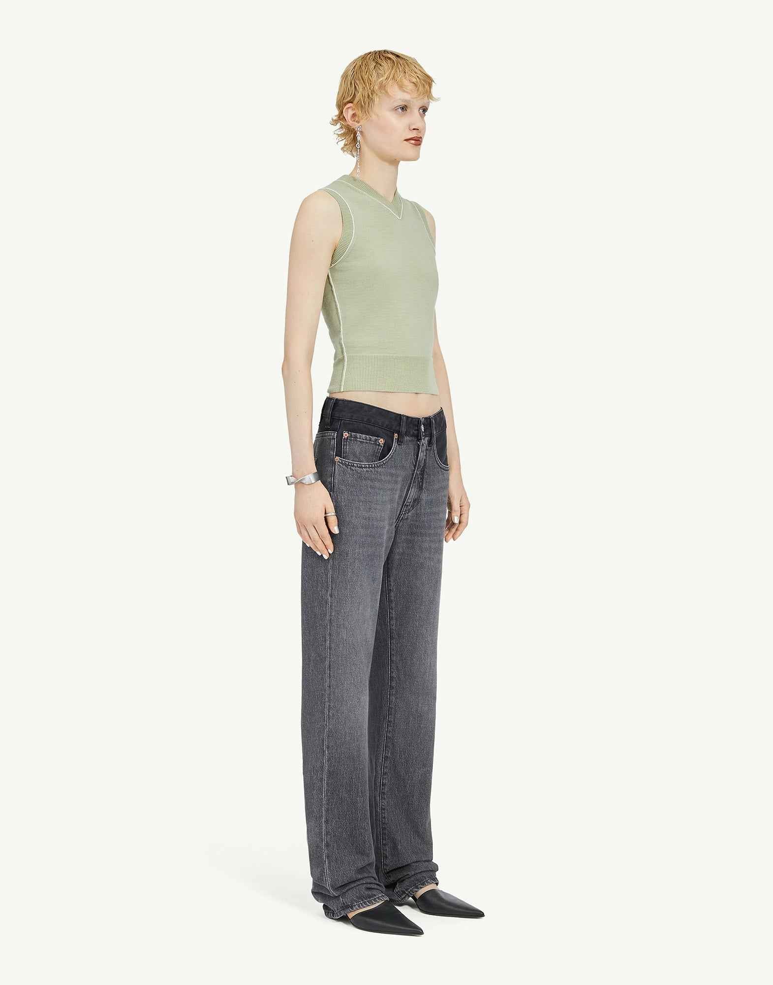 MM6 MAISON MARGIELA Pantaloni 5 Tasche in Denim Bicolore