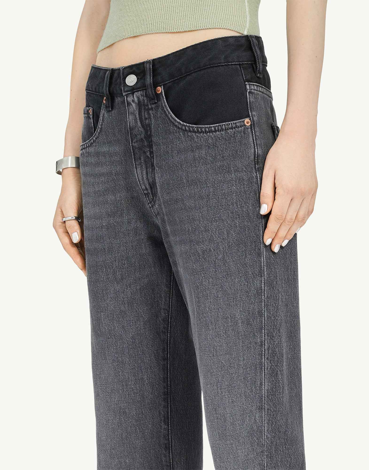 MM6 MAISON MARGIELA Pantaloni 5 Tasche in Denim Bicolore