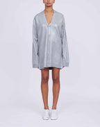 MM6 MAISON MARGIELA Cardigan in Misto Lana Spalmata Grigio Melange