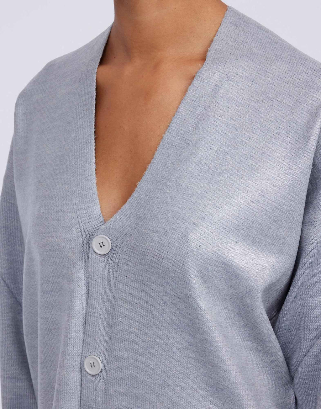 MM6 MAISON MARGIELA Cardigan in Misto Lana Spalmata Grigio Melange