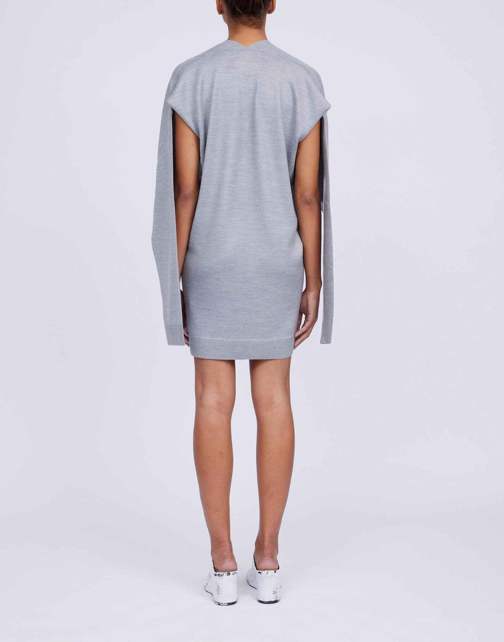 MM6 MAISON MARGIELA Cardigan in Misto Lana Spalmata Grigio Melange