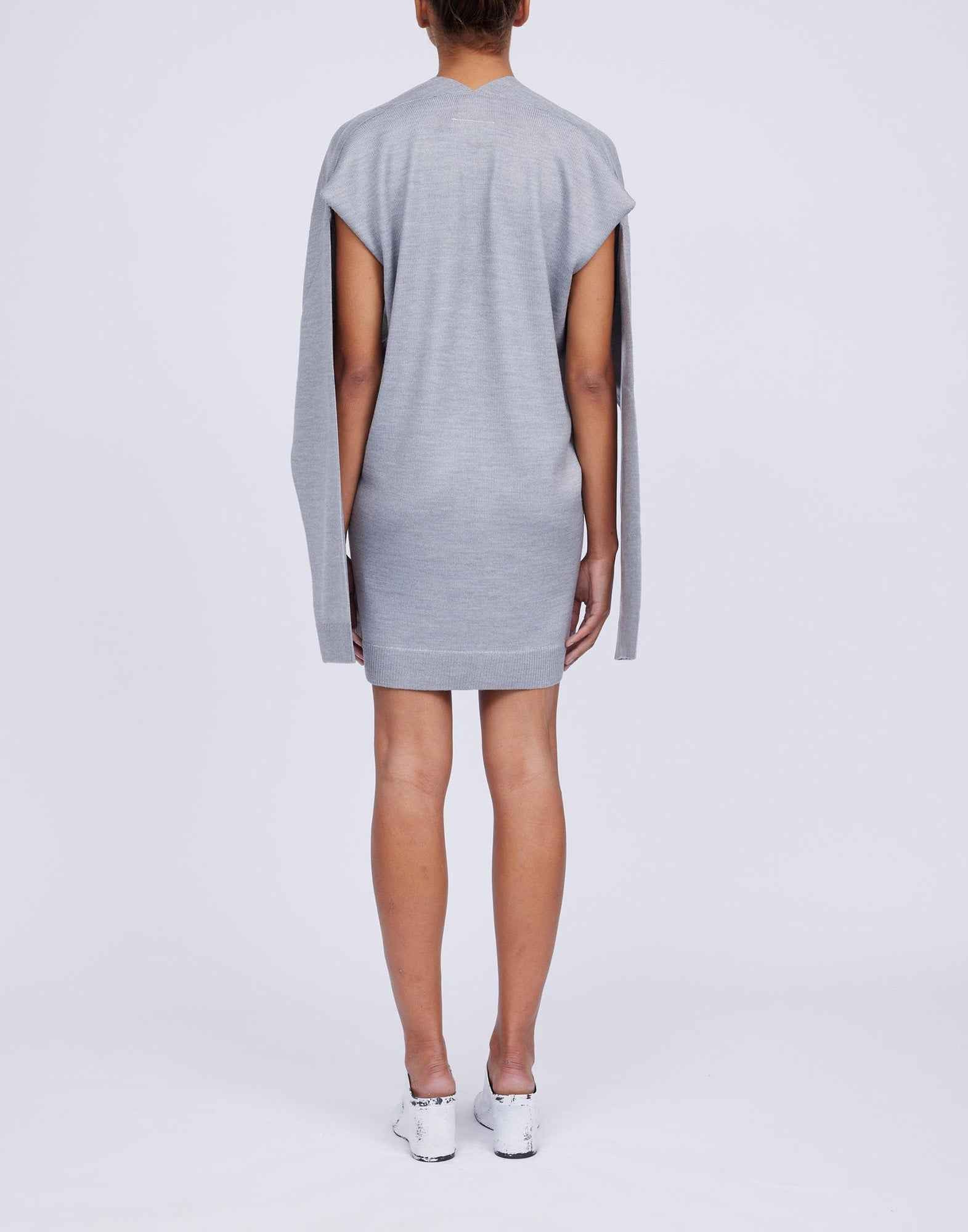 MM6 MAISON MARGIELA Cardigan in Misto Lana Spalmata Grigio Melange