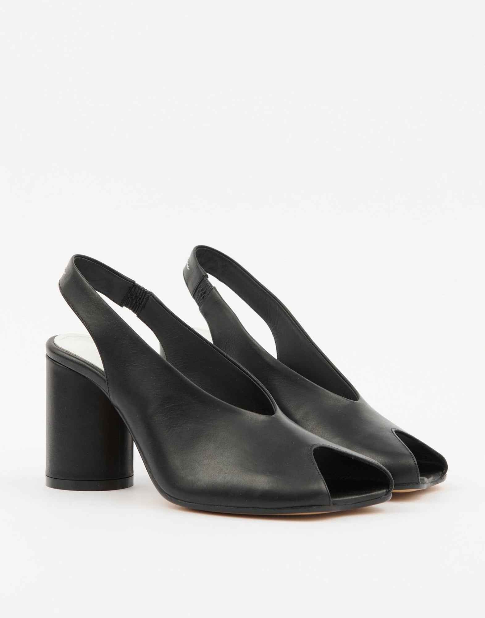 MM6 MAISON MARGIELA Sandali Anatomic con Tacco in Pelle Nera