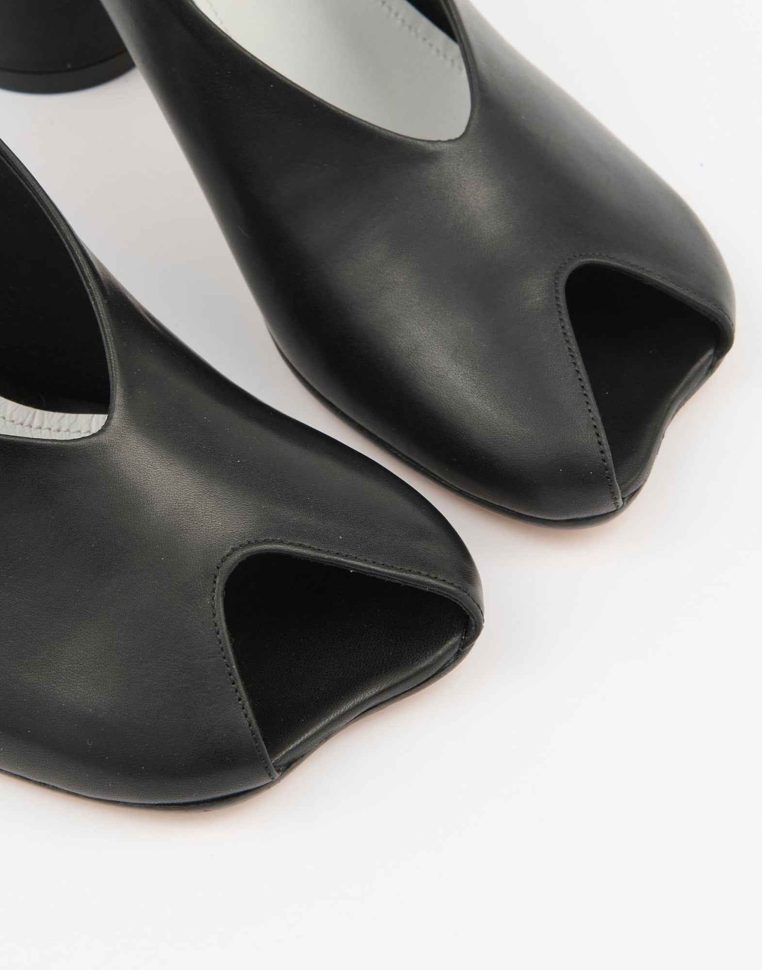MM6 MAISON MARGIELA Sandali Anatomic con Tacco in Pelle Nera