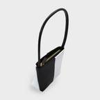 Aria - Apple Leather Midi Shoulder Bag Black & White