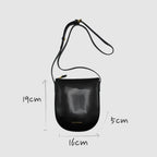 Eva - Apple Leather Strap Bag Black